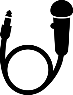 Circular Microphone With Cord And Jack Icon Svg Vector, Free Vectors File